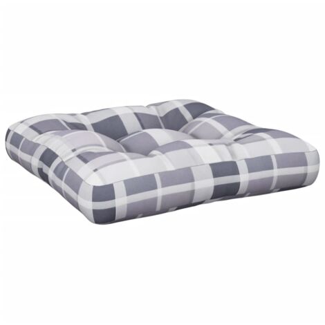 Coussin de palette carreaux gris 58x58x10 cm tissu vidaXL