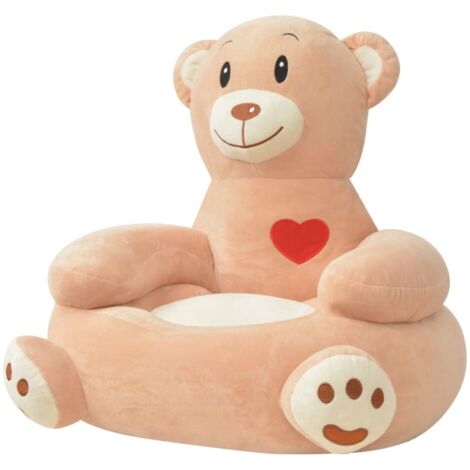 vidaXL Plush Children's Chair Bear Brown