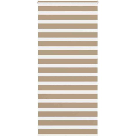 Store zèbre marron sable largeur du tissu 110,9 cm polyester vidaXL