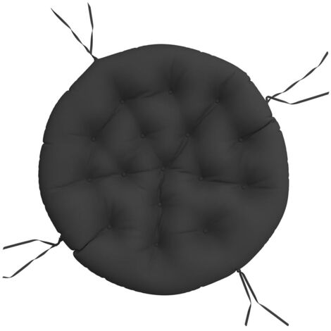 Coussin rond noir Ø 100 x11 cm tissu oxford vidaXL