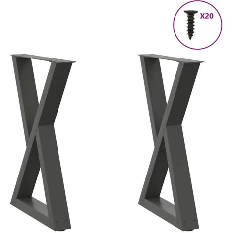Pieds de table à manger 2 pièces Anthracite 50 x (72-73,3) cm Acier vidaXL