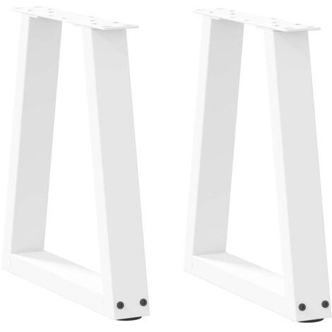 Vidaxl – Pieds de table basse en V – 2 pièces en acier thermolaqué blanc – Dimensions 28 x (42-43,3) cm – Fixation facile avec vis fournies