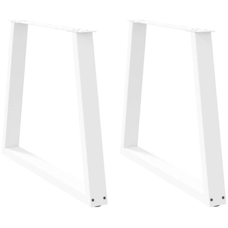 Pieds de table à manger en forme de V, 2 pièces, blanc, 70 x (72 73,3) cm, acier