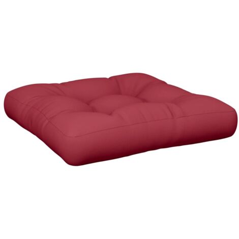Coussin de palette rouge bordeaux 50x50x12 cm tissu vidaXL