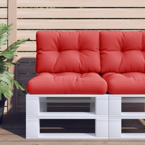 vidaXL Coussin de palette rouge 60x40x12 cm tissu