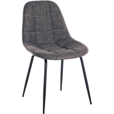 Chaise de salle à manger Tom avec Pieds en métal noir Gris clair Tissu (1/5)