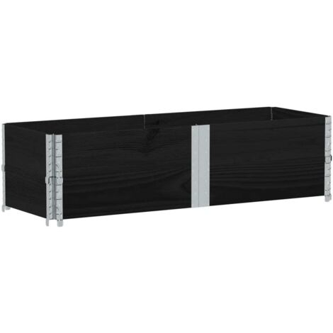 Colliers de palette 2 pcs noir 150x50 cm bois de pin solide vidaXL