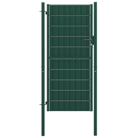 vidaXL Portail de clôture PVC et acier 100x164 cm Vert