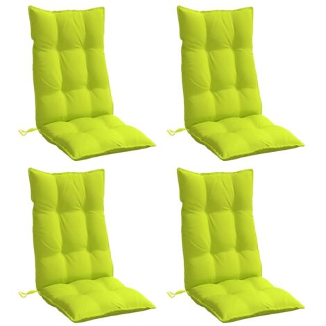 vidaXL Highback Chair Cushions 4 pcs Bright Green Oxford Fabric