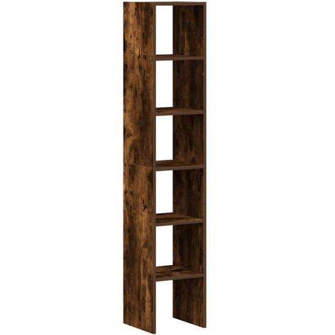 Vidaxl – Bibliothèque enfant empilable 2 pcs – Chêne fumé bois d'ingénierie – Dimensions 30 x 30 x 80 cm – Capacité 60 kg – Fixation murale incluse