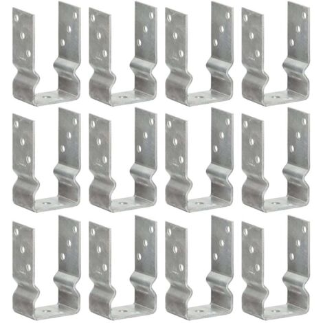 vidaXL Fence Anchors 12 pcs Silver 8x6x15 cm Galvanised Steel (1/5)