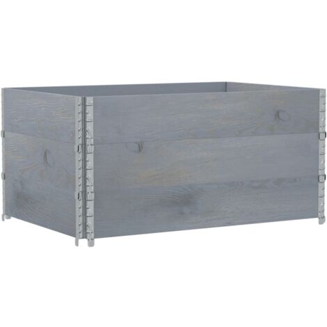 Colliers de palette 3 pcs gris 120x80 cm bois de pin solide vidaXL
