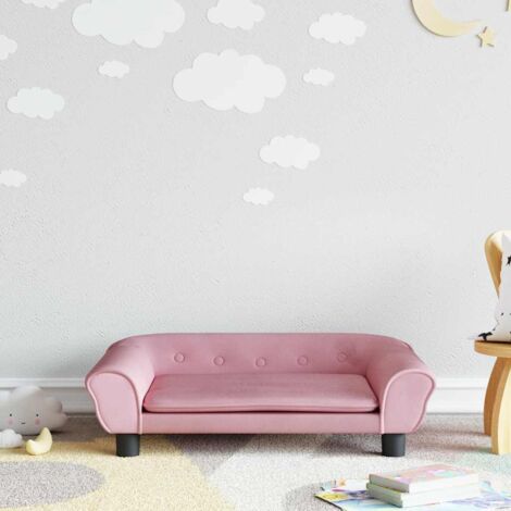 vidaXL Canapé pour enfants rose 70x45x26 cm velours (1/5)