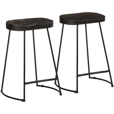 Tabourets de bar lot de 2 noir 45x40x62 cm bois manguier massif vidaXL