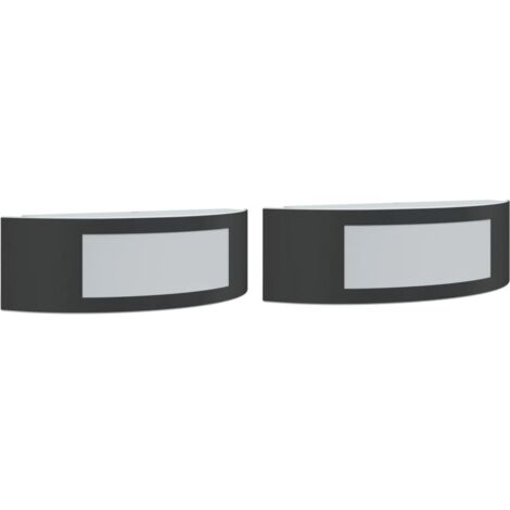 vidaXL Outdoor Wall Lights 2pcs Black Stainless Steel (1/5)