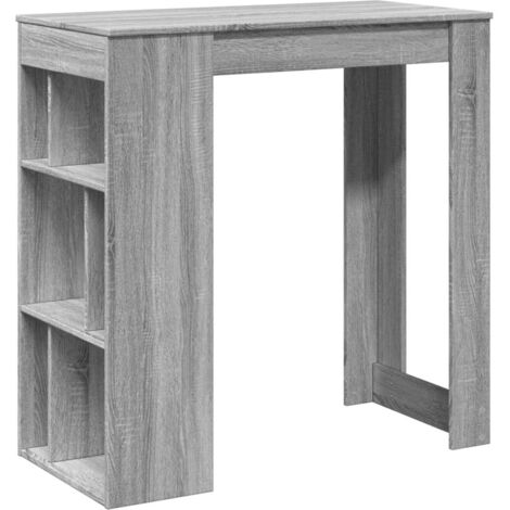 Table de bar avec étagères sonoma gris bois d'ingénierie vidaXL