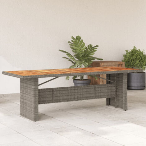 Table de jardin et dessus en bois d acacia gris résine tressée