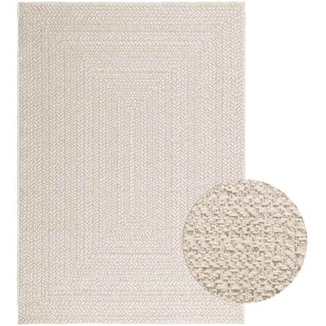 Vidaxl – Tapis kilim crème 120x170 cm – 100% polypropylène – Aspect jute – Résistant aux UV – Pour intérieur et extérieur