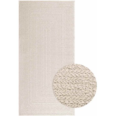 Tapis ZIZUR crème 100x200 cm aspect de jute intérieur extérieur vidaXL