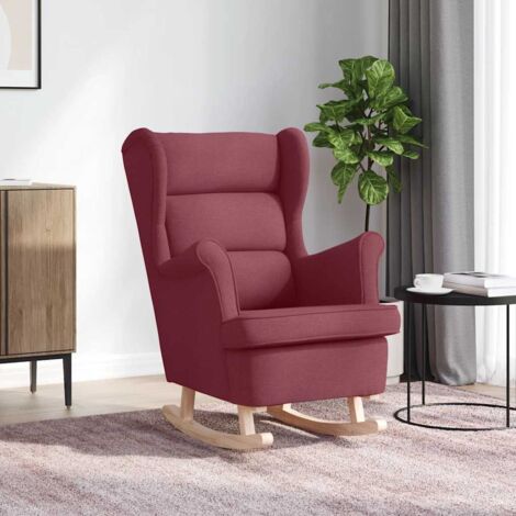 Chaise à bascule rouge bordeaux 74x90x102 cm tissu vidaXL