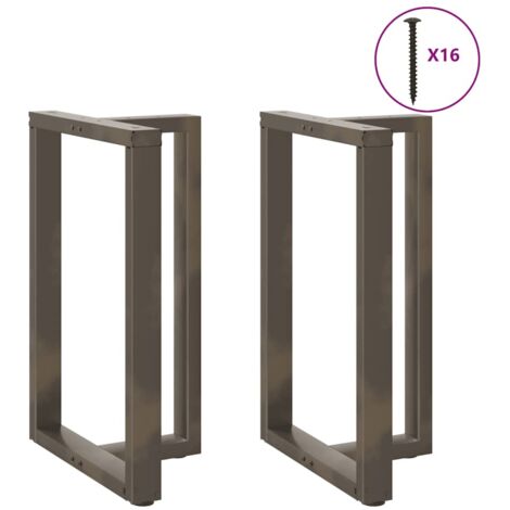 Pieds de table de bar en T, 2 pièces, noir, 60 x 35 x (90-91) cm, acier vidaXL