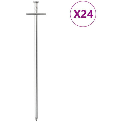 vidaXL Tent Pegs 24 pcs 23 cm Ø6 mm Galvanised Steel (1/5)