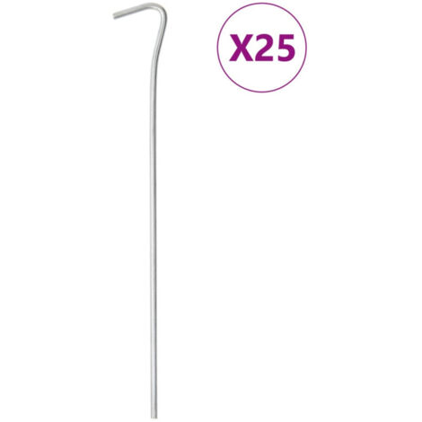 vidaXL Tent Pegs 25 pcs 23 cm Ø4 mm Galvanised Steel (1/5)