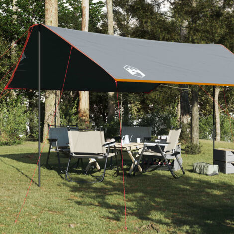 vidaXL Camping Tarp Grey and Orange 460x305x210 cm Waterproof