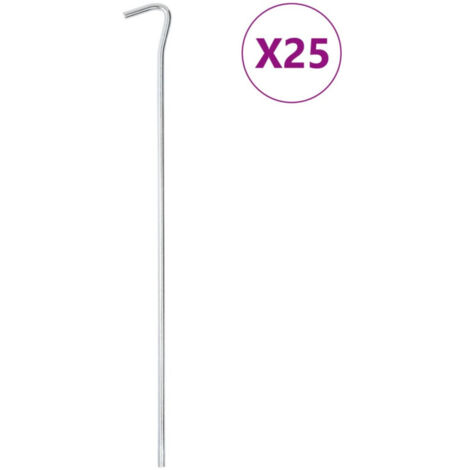 vidaXL Tent Pegs 25 pcs 30 cm Ø7 mm Galvanised Steel (1/5)