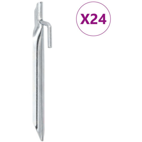 vidaXL Tent Pegs 24 pcs V-shaped 17 cm Ø20 mm Galvanised Steel (1/5)