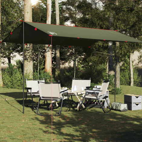 vidaXL Camping Tarp Olive Green 406x306 cm Waterproof (1/5)