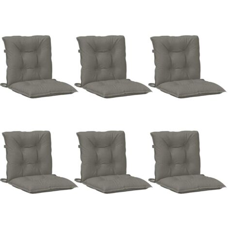 vidaXL Lowback Chair Cushions 6 pcs Melange Dark Grey 100x50x7 cm Fabric