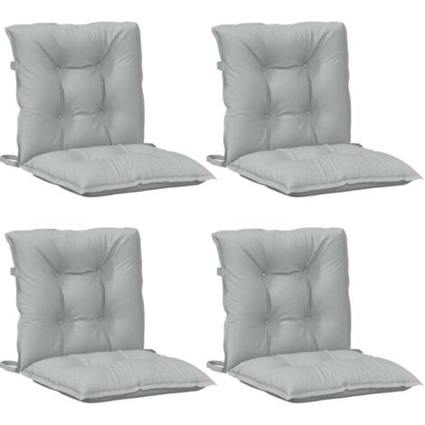 Coussins de chaise à dossier bas lot de 4 gris clair mélangé vidaXL