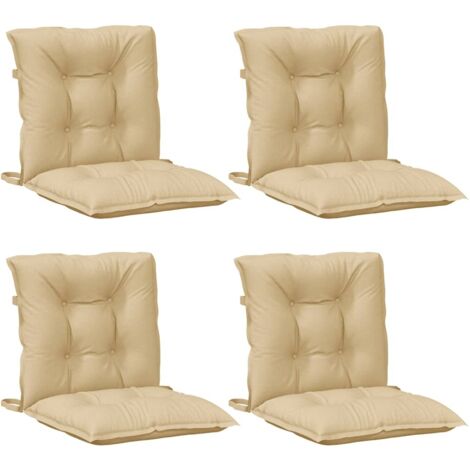Coussins de chaise à dossier bas lot de 4 beige mélangé tissu vidaXL