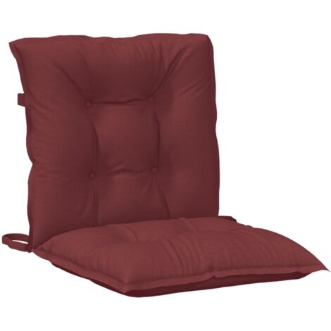 Coussins de chaise dossier bas lot de 4 rouge bordeaux mélangé vidaXL