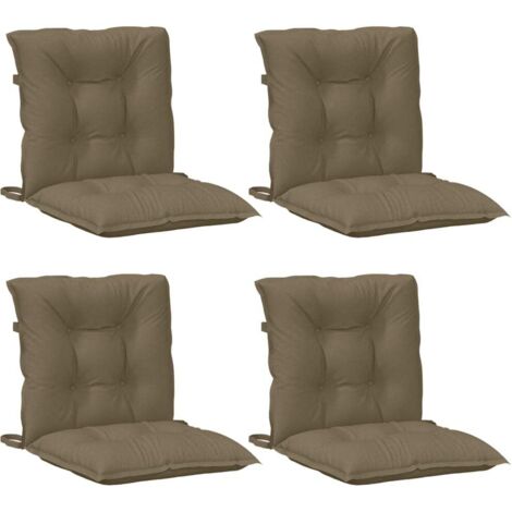 Coussins de chaise à dossier bas lot de 4 taupe mélangé tissu vidaXL