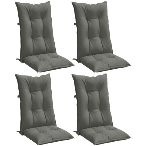 Coussins de chaise à dossier haut lot de 4 gris foncé mélangé vidaXL