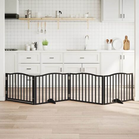 Porte pour chien pliable à 4 panneaux, noire, 320 cm, bois de peuplier vidaXL (1/5)