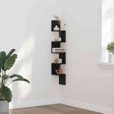 Étagère d'angle Chêne noir 20 x 20 x 127,5 cm Bois d'ingénierie vidaXL