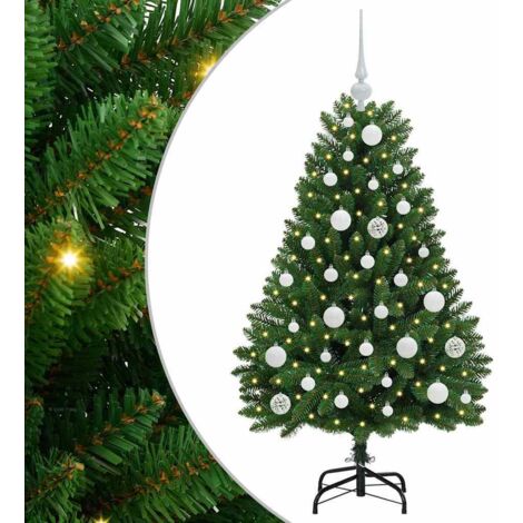 Sapin de Noël artificiel avec 150 LED Vert 120 cm PVC et métal vidaXL