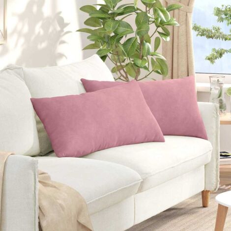 vidaXL  Sofa Pillows  2 pcs Pink 80 x 40 cm Corduroy Fabric