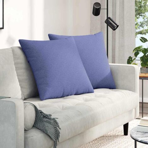 vidaXL Sofa Pillows 2 pcs Jeans Blue 80 x 80 cm Fabric