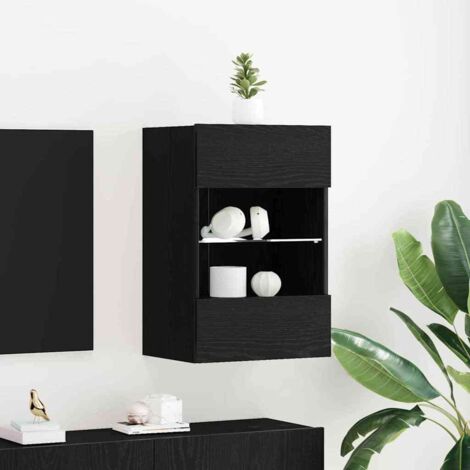 vidaXL TV Cabinet Set 2 pcs Black 40 x 30 x 60.5 cm Engineered Wood (1/5)