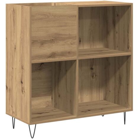 Meuble à vinyles avec étagère chêne artisanal 85 x 38 x 89 cm vidaXL (1/5)