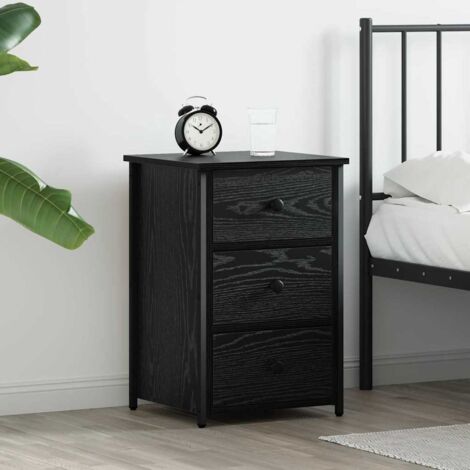 vidaXL  Bedside Cabinet  Black Oak 40 x 36 x 60 cm Solid Reclaim Wood
