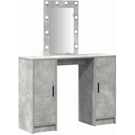 vidaXL Dressing Table Light Grey 102 x 33 x 135 cm Engineered Wood (1/5)