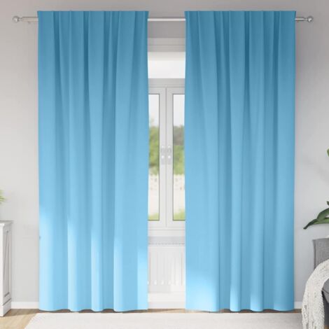 vidaXL  Blackout Curtains with Rings  2 pcs Light Blue 245 x 140 cm