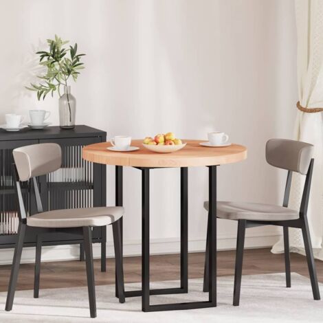 Plateau de table Marron clair Ø 80 x 4 cm Chêne massif vidaXL