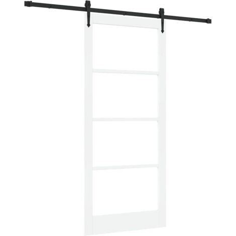 Porte Coulissante ORKDAL Blanc 93 x 211 cm Bois et métal vidaXL