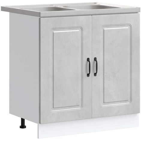 vidaXL Armoire de cuisine Kalmar Gris béton 80 x 46 x 81,5 cm (1/5)
